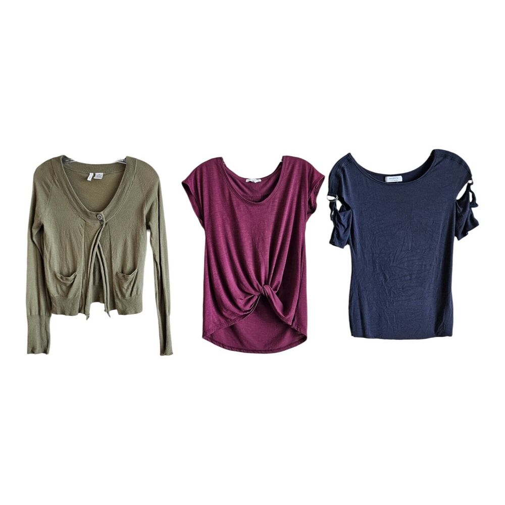 ANTHROPOLOGIE Women's Size XS Qty 3 Boho TOPS LOT Moth Bailey Pure Gold